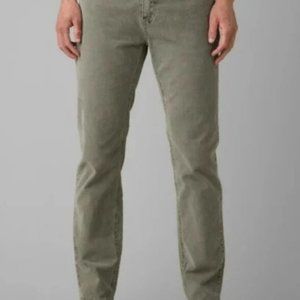 PrAna Slim Fit corduroy jeans, grayish green, size 35 x 28.